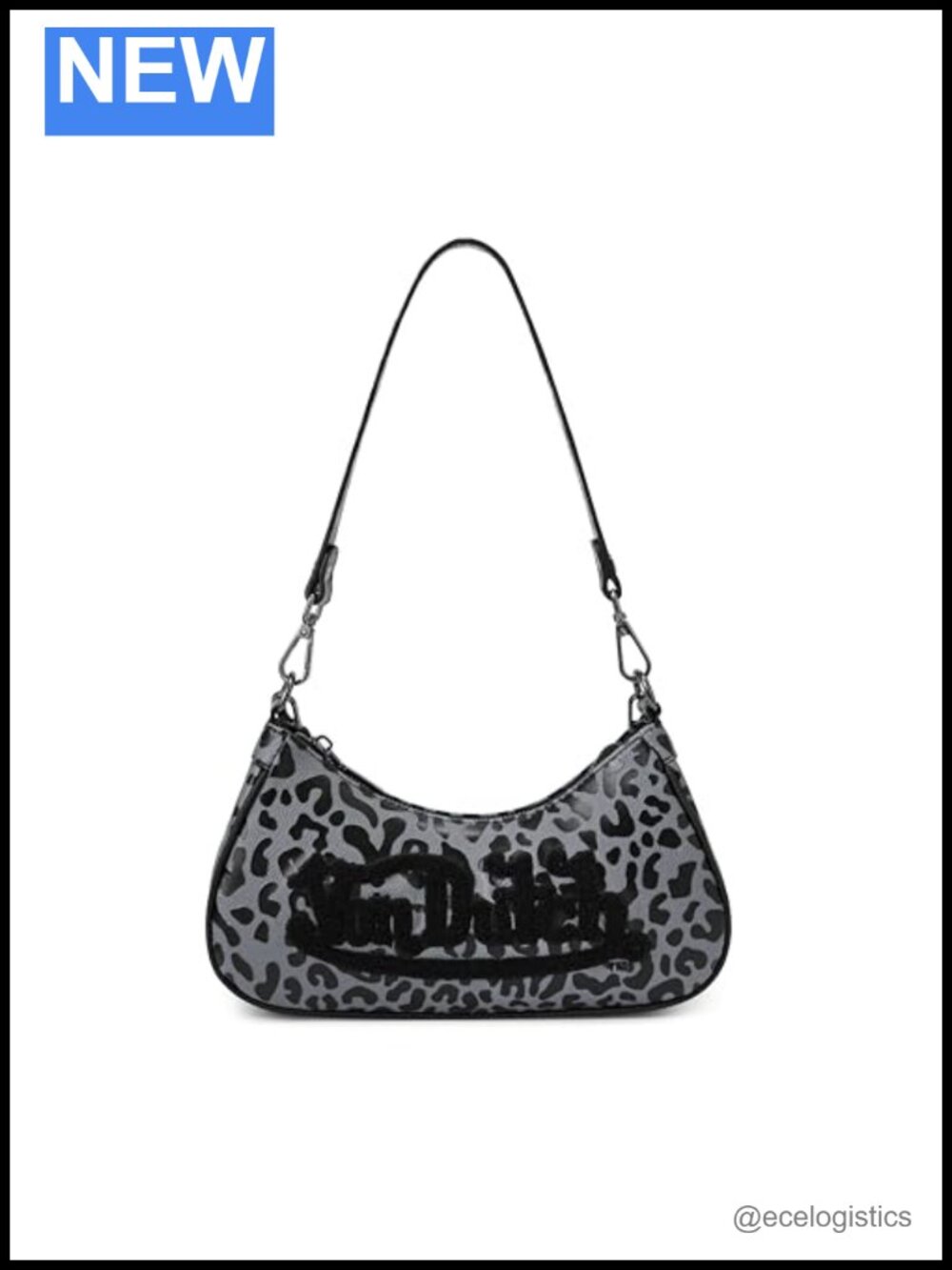 Von Dutch Vegan Leather Small Shoulder Bag Animal Print Baguette 2000s Y2K